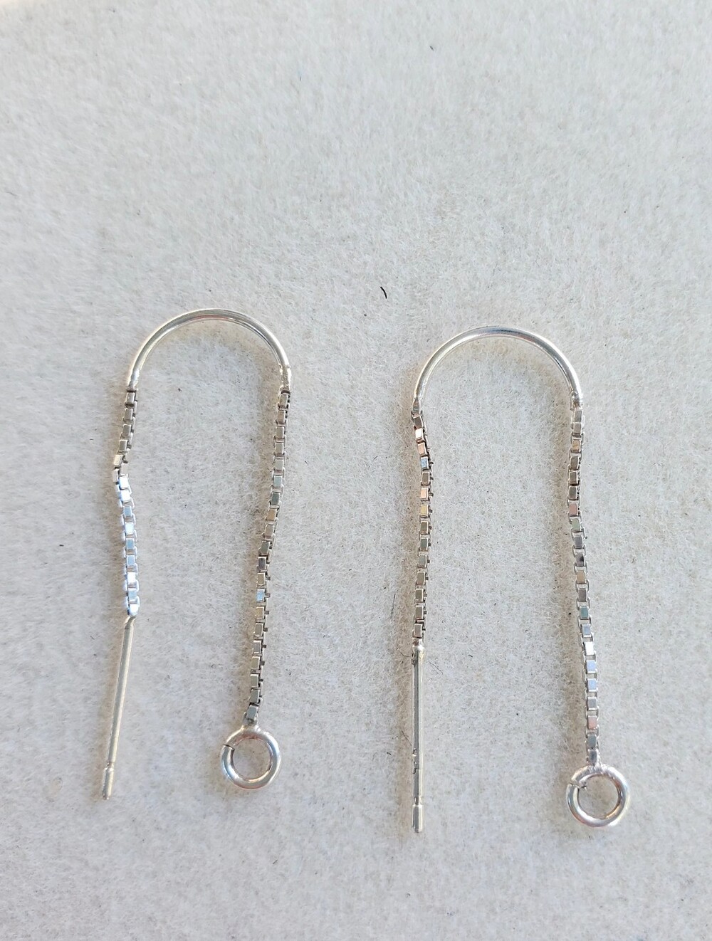 Sterling Silver Threader Box-Chain Earrings